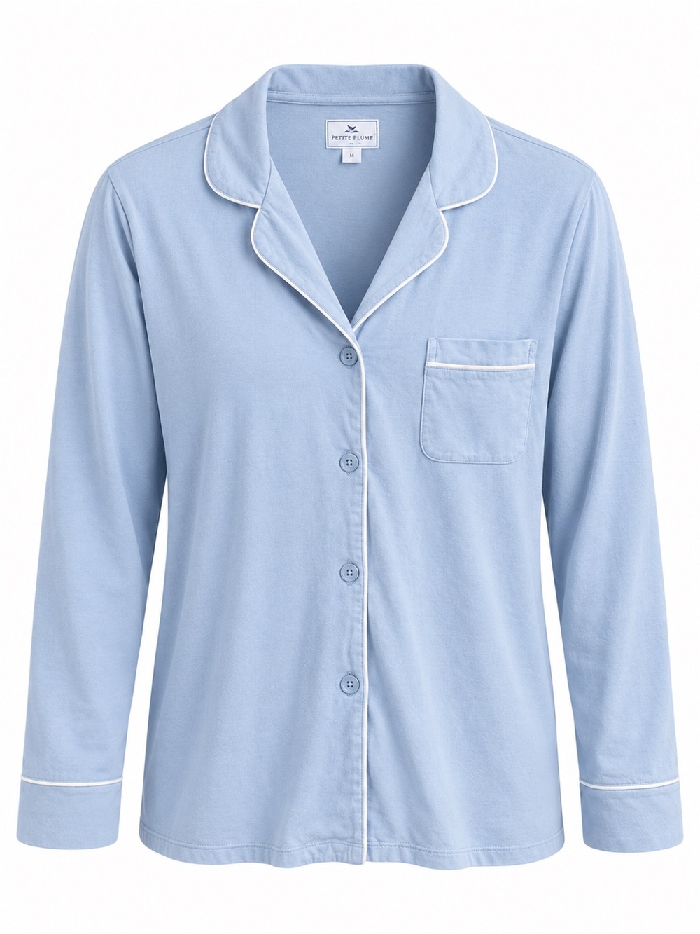 Petite Plume Women’s Light Blue Pajama Top